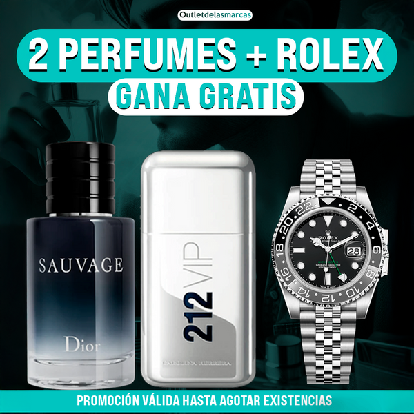 💥 Kit 2 Perfumes + GRATIS (ROLEX)💥Solo 30 Unidades - Sauvage Dior + 212 Vip