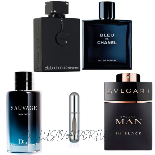 0176 - 4 PERFUMES + 1 REGALO (Club de nuit+bleu+sauvage+bvlgari+perfumero)