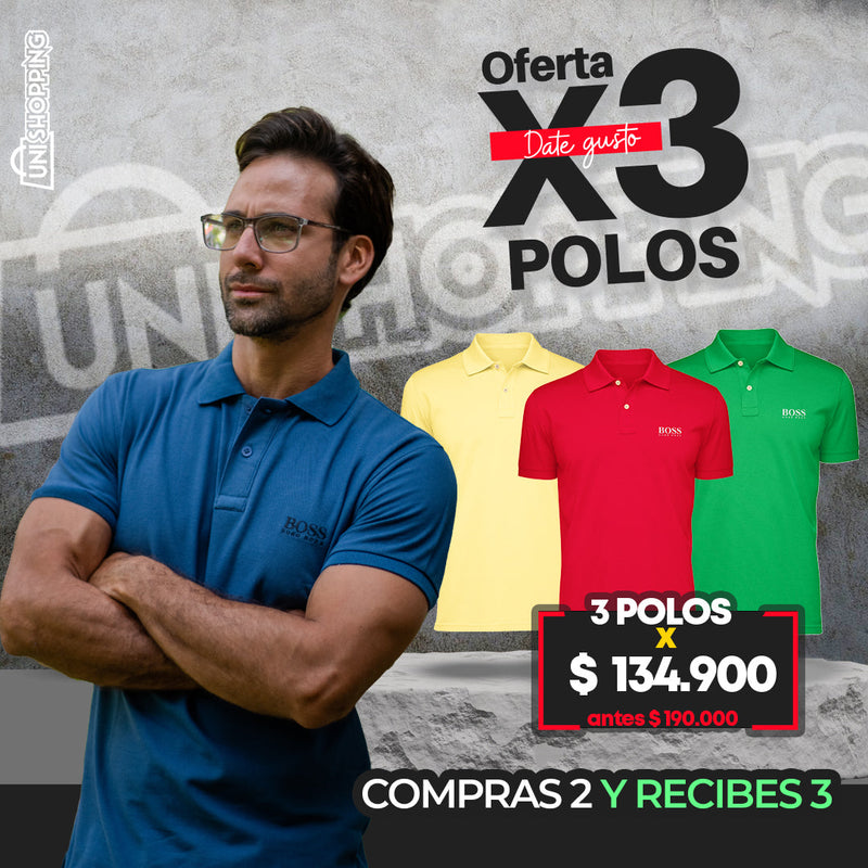 ⭐Trío de Polos HB Elegancia Triple ⭐