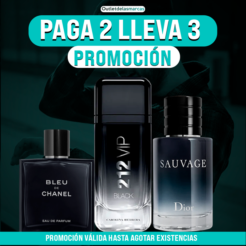 🎁 PAGA 2 LLEVA 3 PERFUMES + 1 REGALO (212 Vip+Bleu Chanel+Sauvage+Perfumero)